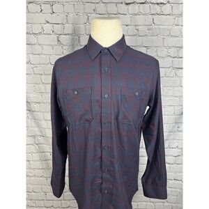 Travis Mathew Blue and Red Plaid Casual Button Down Shirt